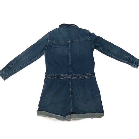 Nanette Lepore long sleeve Denim Romper shorts jumpsuit size M - Picture 2 of 8